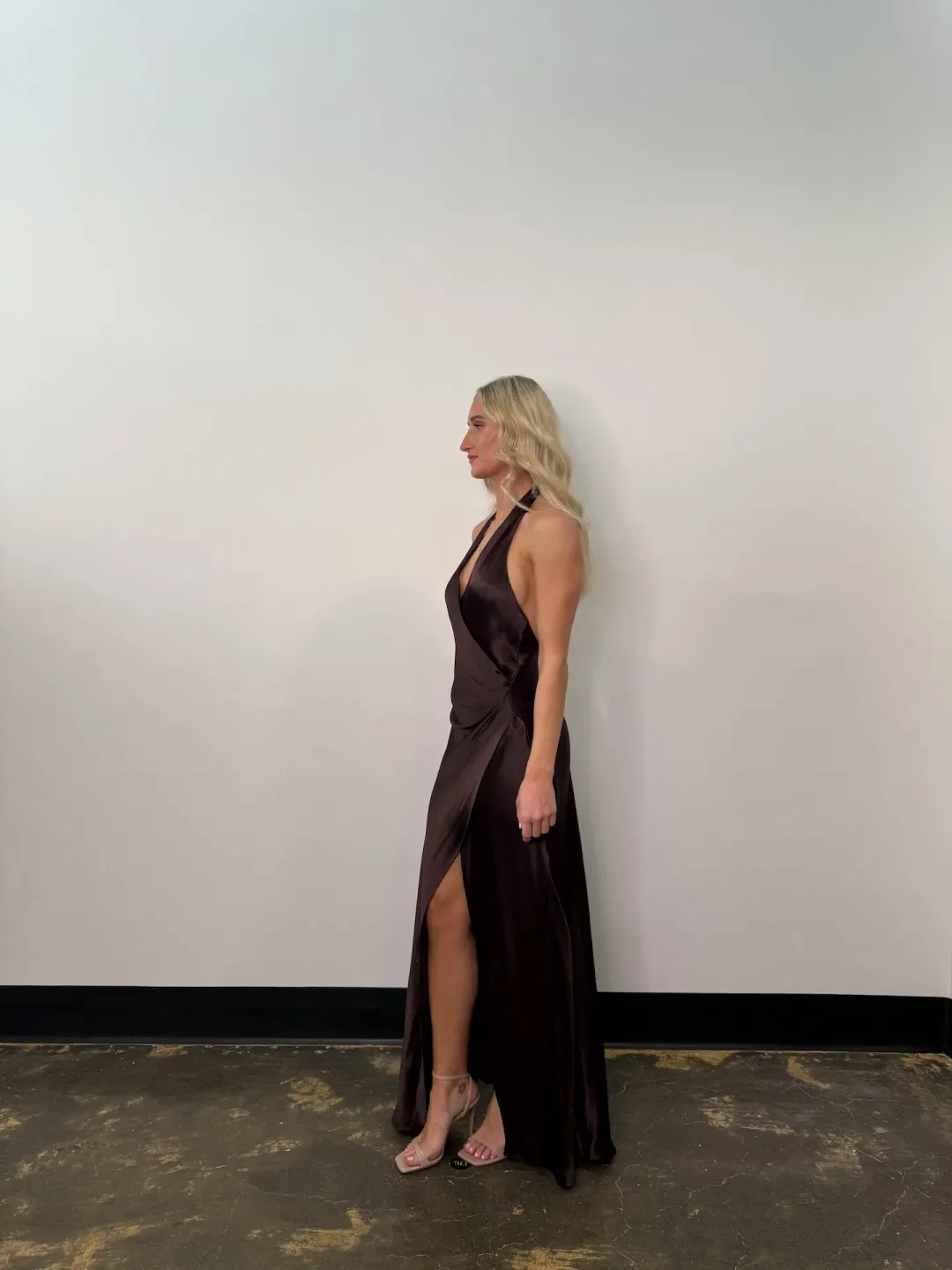 Bec & Bridge Elisia Wrap Maxi Dress in Dark Chocolate  Size AU  8 for rent on The Volte - main image
