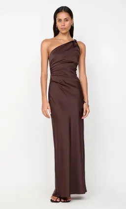 Bec & Bridge Lunetta Asym Maxi Dress in Dark Chocolate Size AU 12 for rent on The Volte - image 1