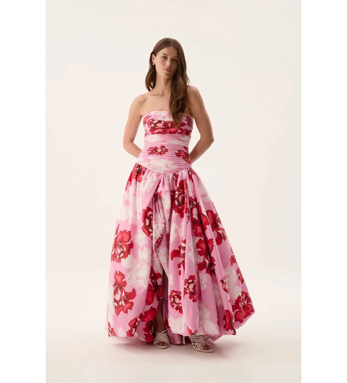 Aje Behold Maxi Dress Pink Boldly Blooming Size AU 10 for rent on The Volte - main image