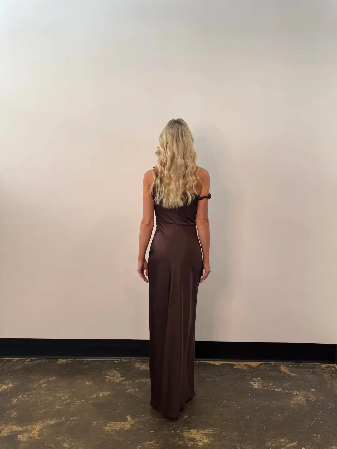 Bec & Bridge Lunetta Twist Strap Dress Dark Chocolate Size 10 for rent on The Volte - main image