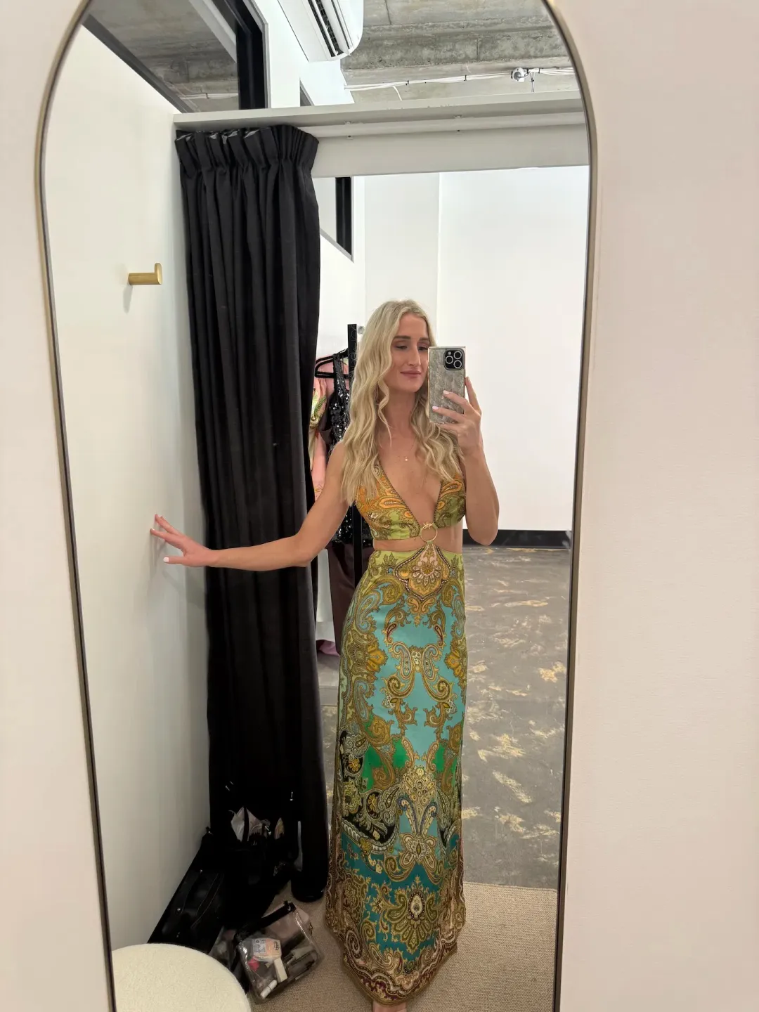 Alemais Clemenza Cut Out Midi Dress Size AU 10 for rent on The Volte - main image