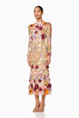Elliatt Shannon Floral Midi Dress In Pink Size M / AU 10 for rent on The Volte - image 3