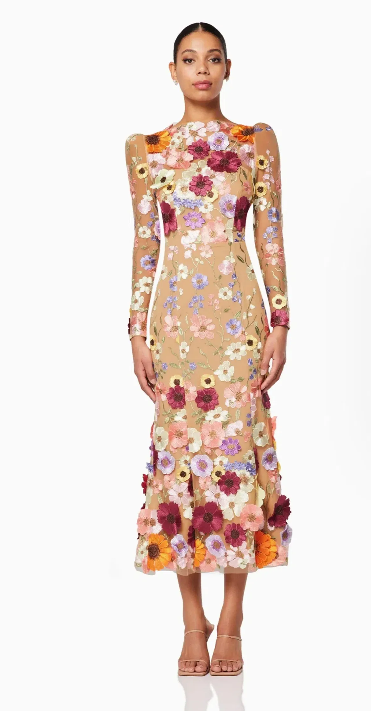 Elliatt Shannon Floral Midi Dress In Pink Size M / AU 10 for rent on The Volte - main image