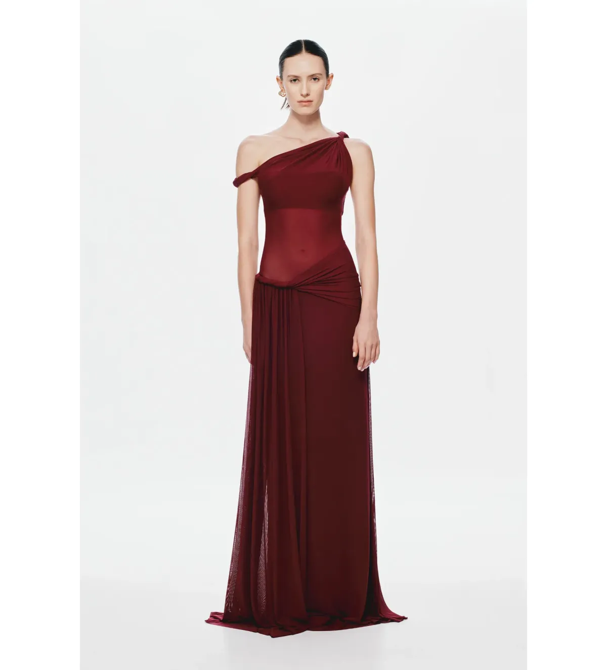 Misha Sisal Mesh Maxi Dress Port Size AU 8 for rent on The Volte - main image