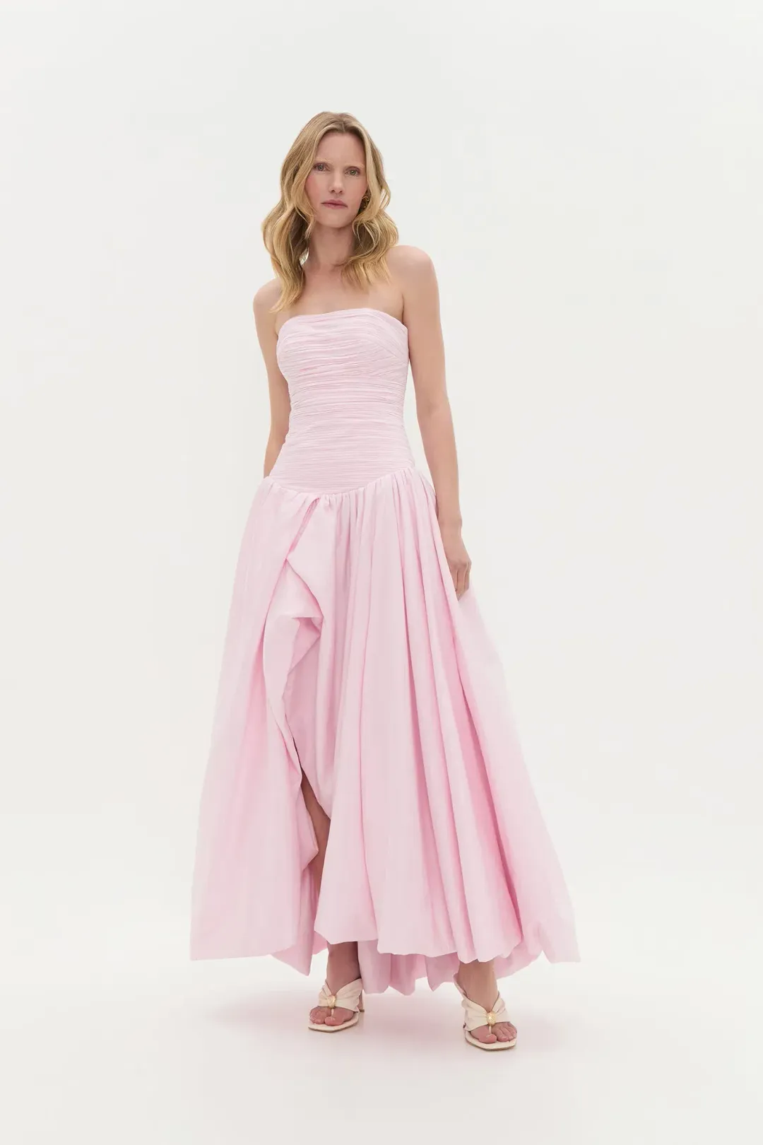 Aje Violette Bubble Hem Maxi Dress Pastel Pink Size 8 for rent on The Volte - main image
