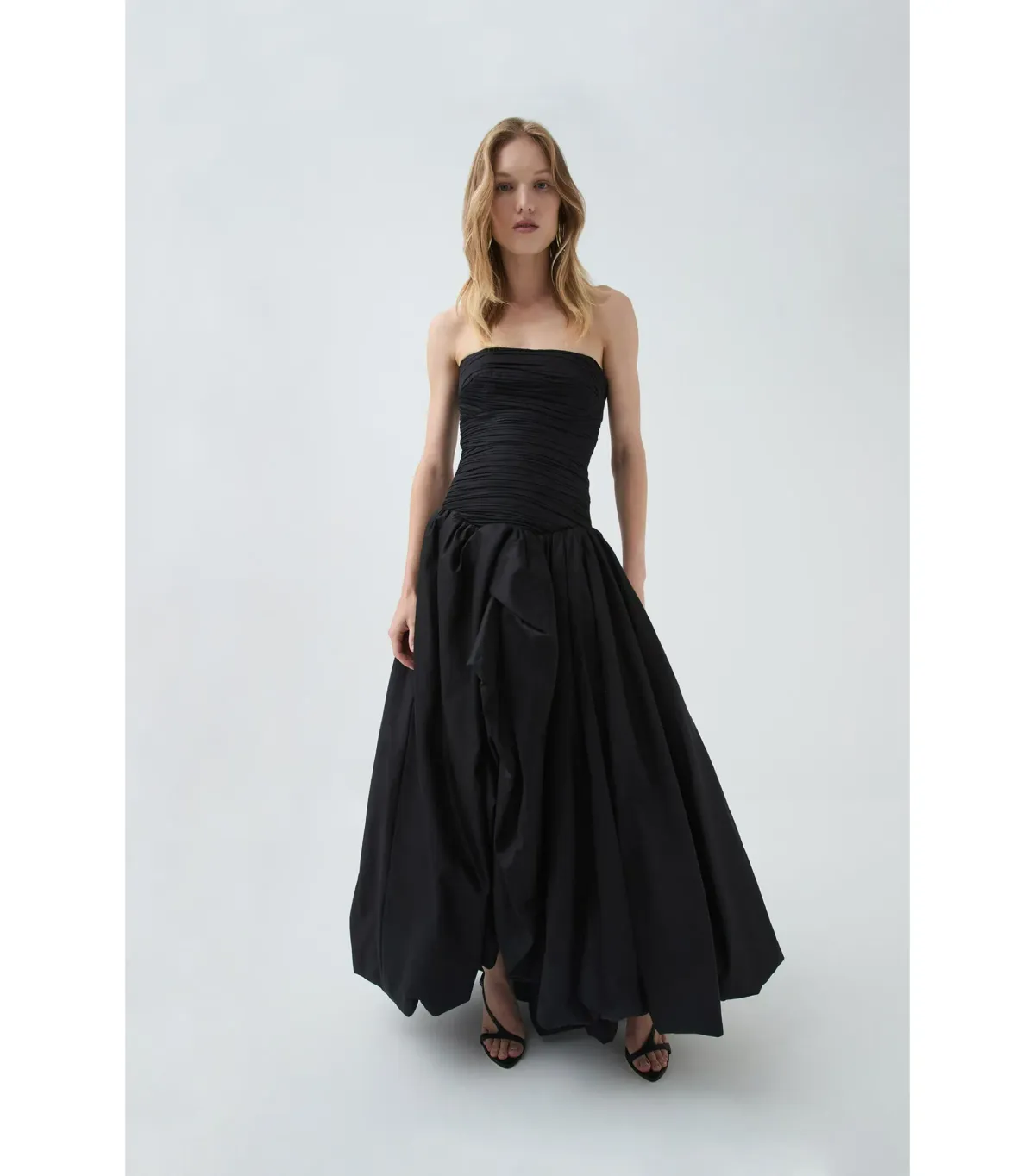 Aje Violette Bubble Hem Maxi Dress Black Size AU 6 for rent on The Volte - main image