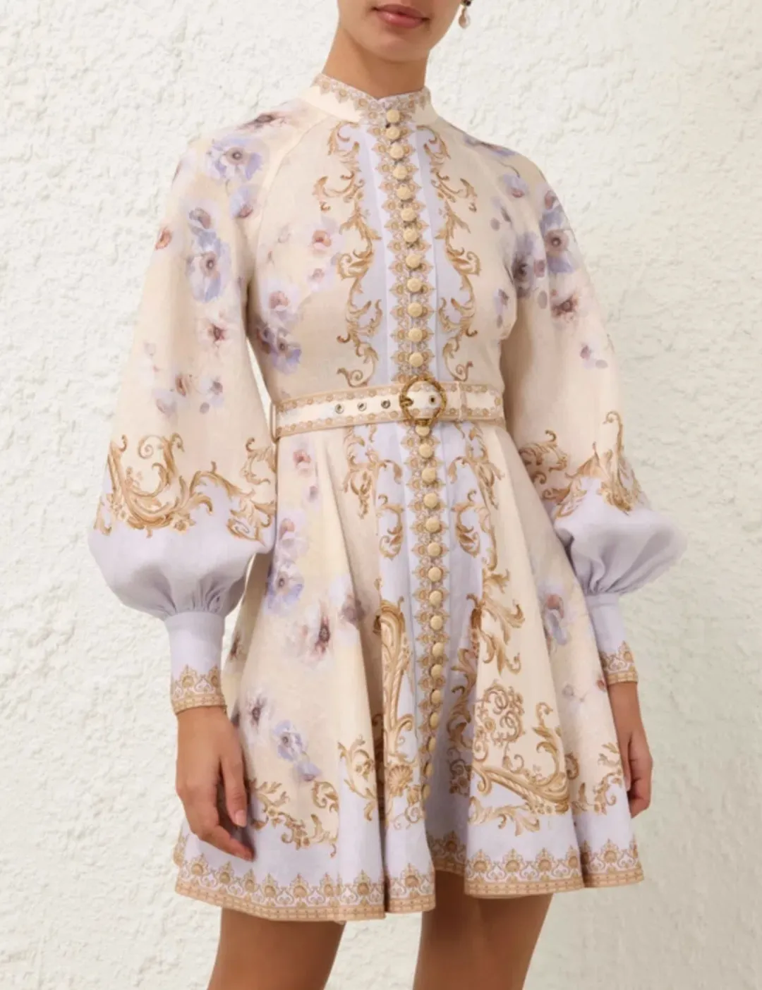 Zimmermann Hypnotic Buttoned Mini Dress Size AU 8 for rent on The Volte - main image