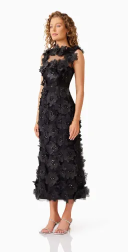 Elliatt Cherry Blossom Midi Beaded Black Size 10 for rent on The Volte - image 3