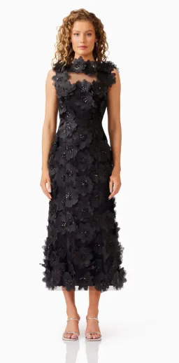 Elliatt Cherry Blossom Midi Beaded Black Size 10 for rent on The Volte - image 2