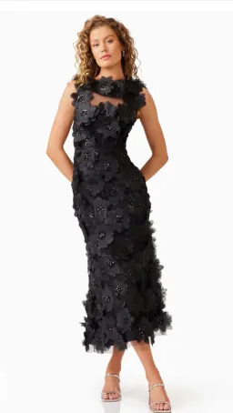 Elliatt Cherry Blossom Midi Beaded Black Size 10 for rent on The Volte - image 1