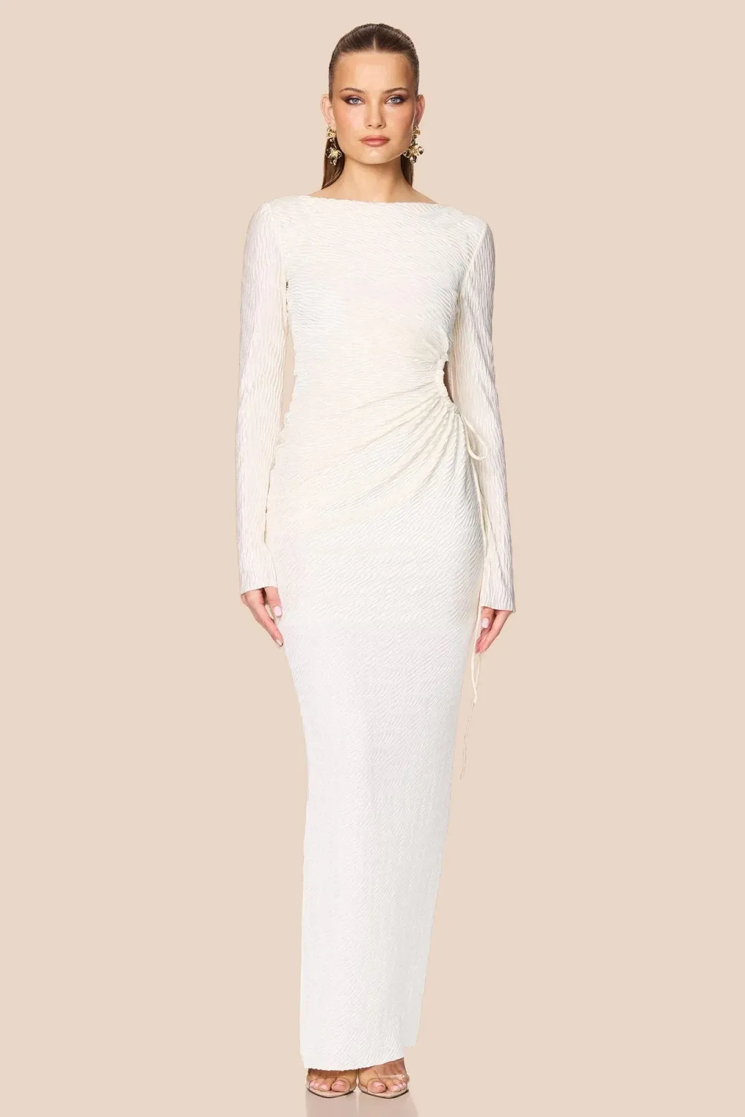 Love Nookie Mirage LS Gown Cream Size 8 for rent on The Volte - main image
