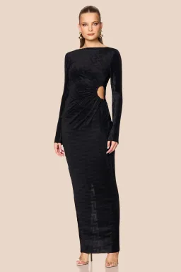 LOVE NOOKIE MIRAGE L/S GOWN / BLACK / SIZE 12 for rent on The Volte - image 2