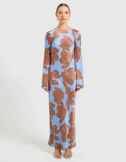 Pasduchas Lucent Sleeve Midi Dress Floral Size AU 12 for rent on The Volte - image 1