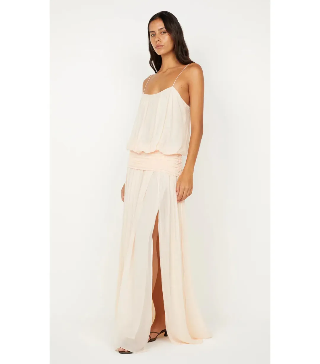 Bec & Bridge Camille Blouson Maxi Dress Peach Size 12 for rent on The Volte - main image