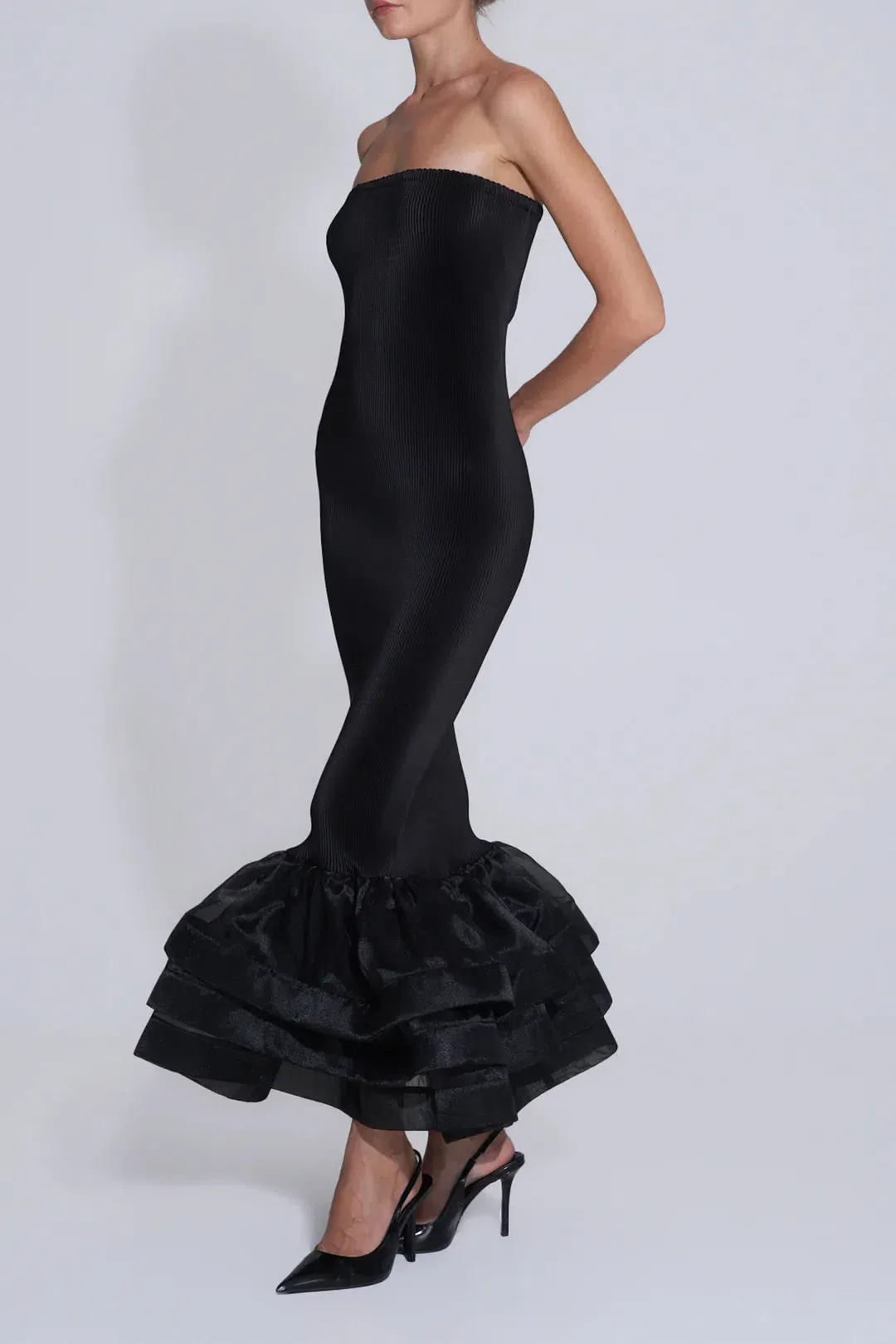 L'idee Woman Ramblas Midi Dress Black Size 8 for rent on The Volte - main image