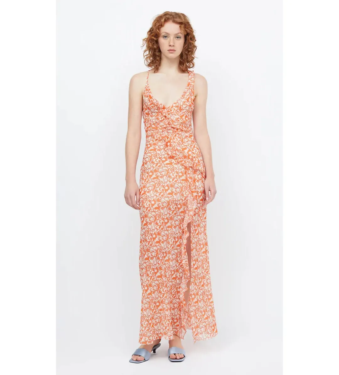 Bec & Bridge Firefly Frill Maxi Dress Fiesta Floral Size AU 8 for rent on The Volte - main image