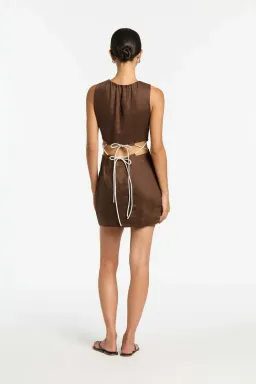 Sir the Label Bettina Corded Mini Dress Brown Size 8 for rent on The Volte - image 2