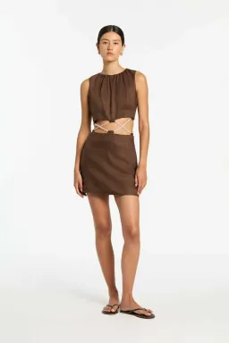 Sir the Label Bettina Corded Mini Dress Brown Size 8 for rent on The Volte - image 1