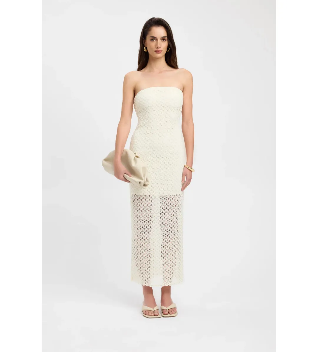Kookai Savanah Strapless Dress Vanilla Size 6  for rent on The Volte - main image