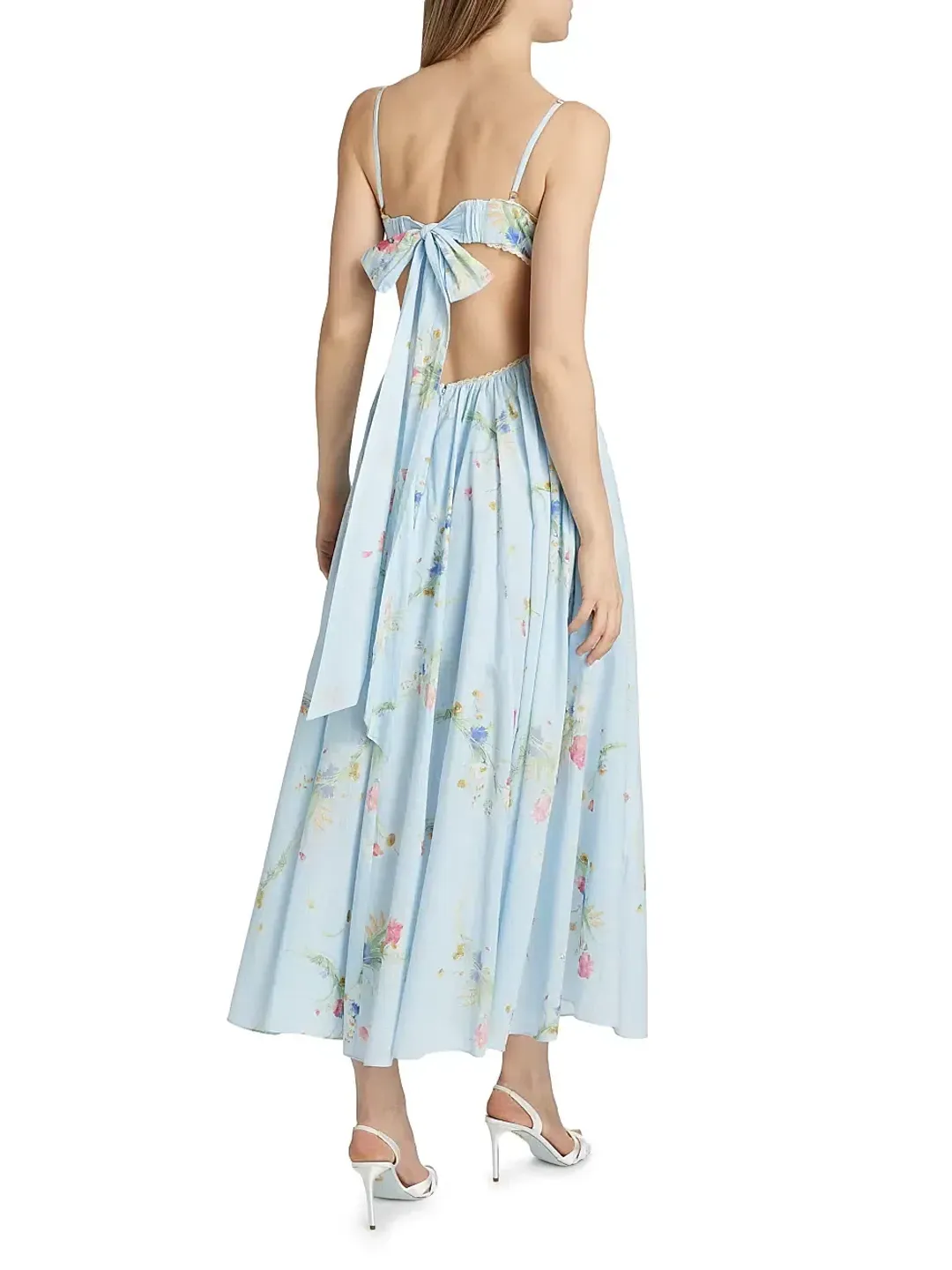Zimmermann Lucky Picnic Floral Linen Maxi Dress in Blue Size 0 / AU 6 for rent on The Volte - main image
