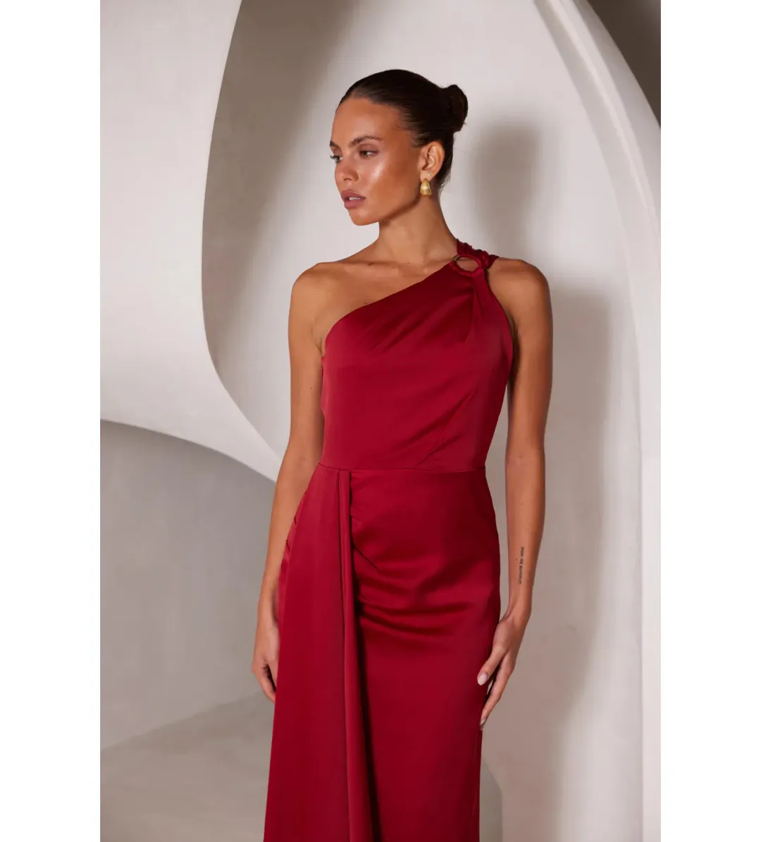 Elle Zeitoune Rhea Maxi Gown in Wine Size AU 14 for rent on The Volte - main image