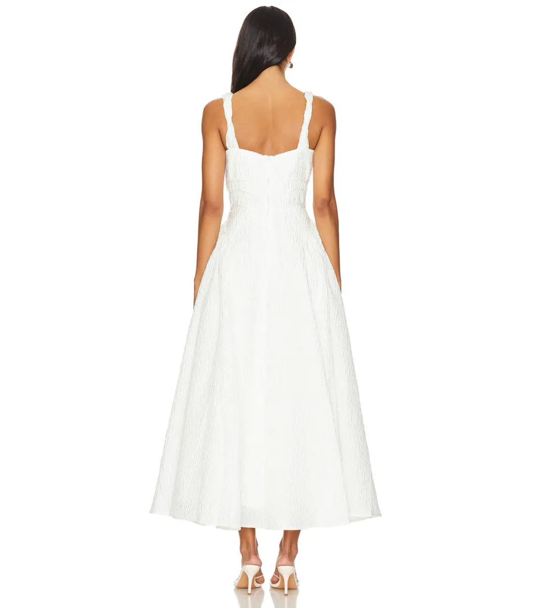 Rachel Gilbert Sophie Strap Midi Dress White Size AU 10 for rent on The Volte - main image