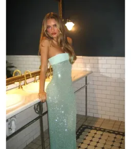 Fait Par Foutch Elizabeth Maxi Dress in Malachine Size AU 10 for rent on The Volte - image 7