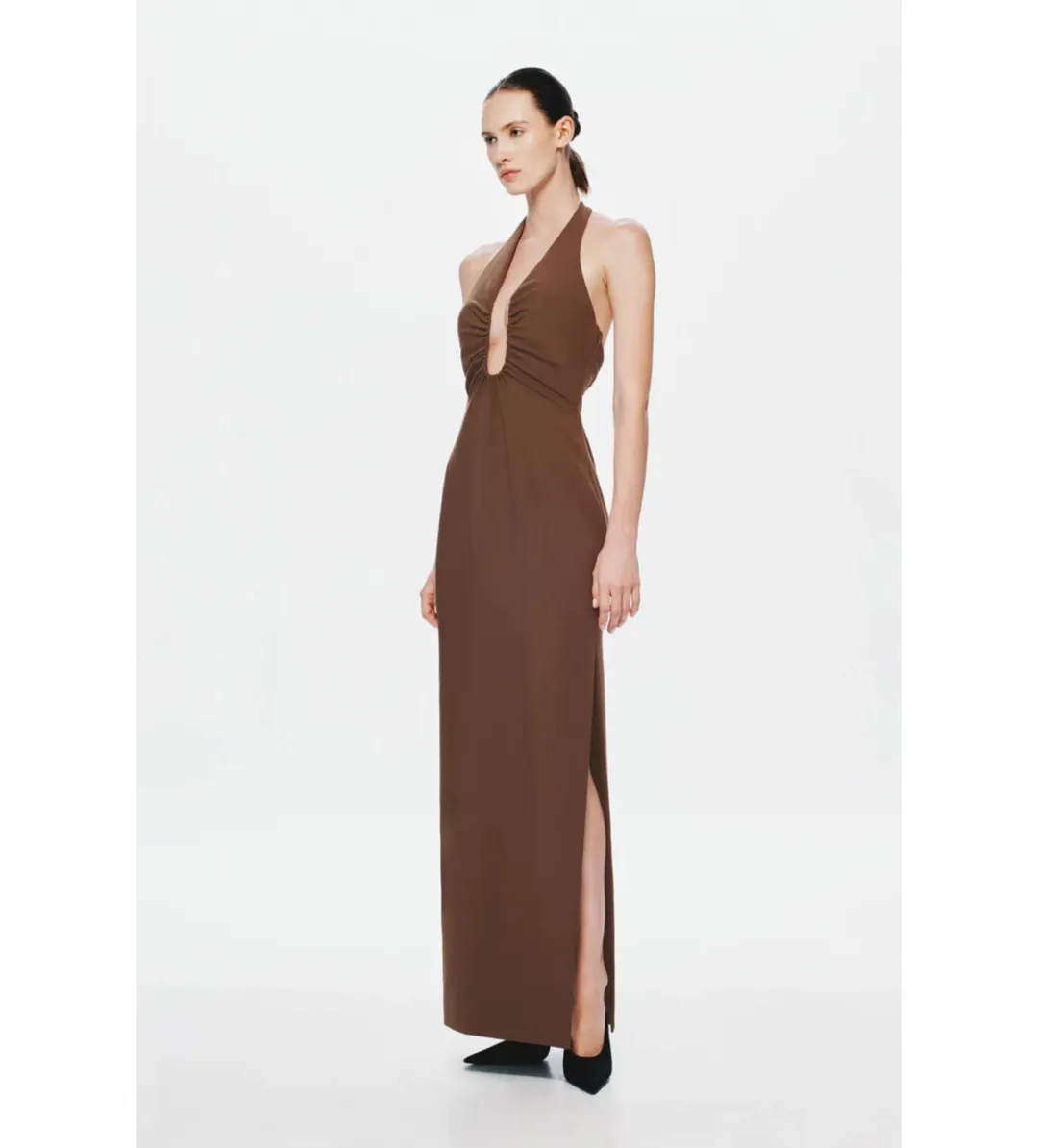 MISHA Alusia Maxi Dress Brown Size 8/S for rent on The Volte - main image