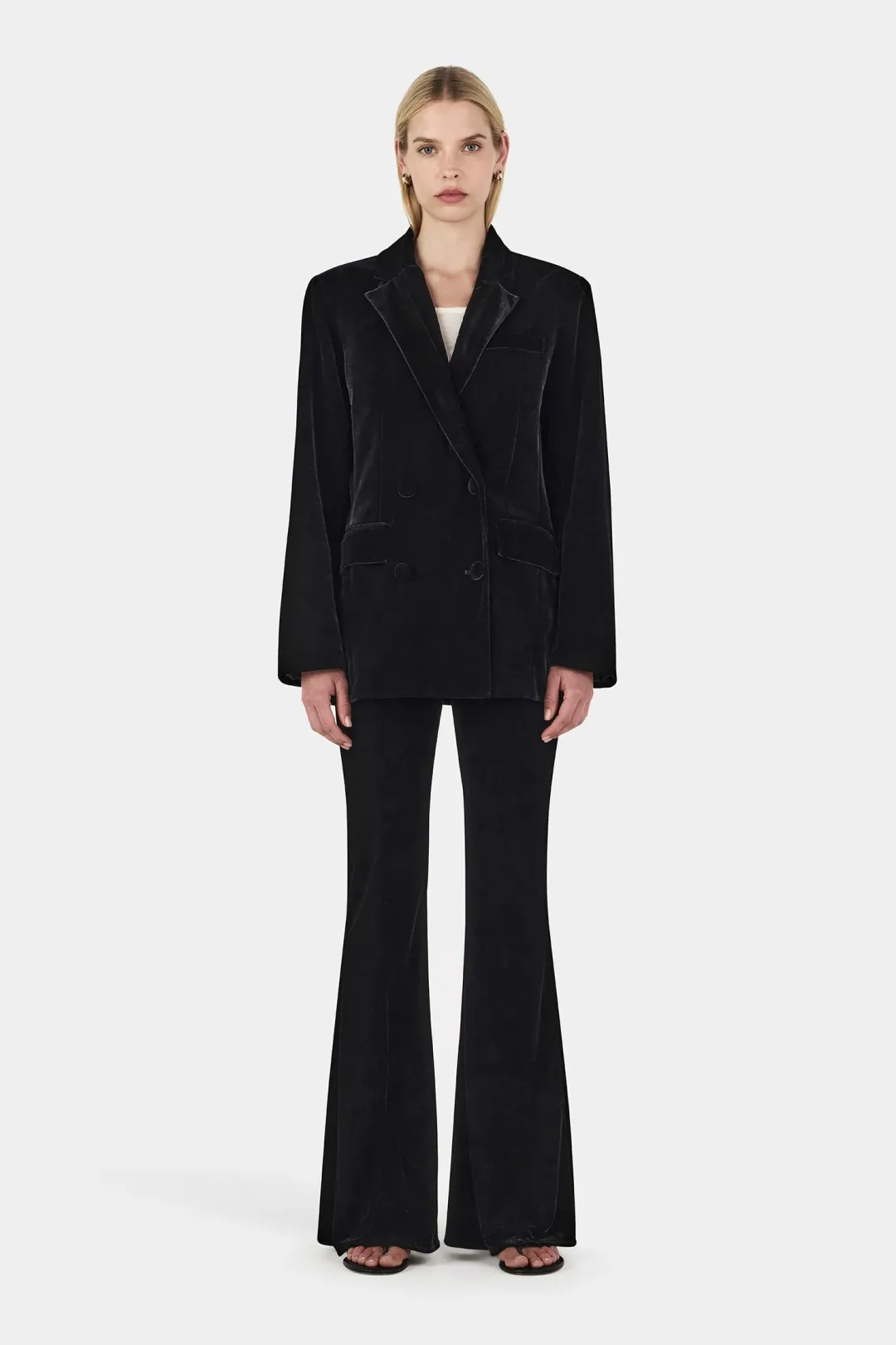 Hansen and Gretel Alistair Velvet Blazer Black Size 12/L for rent on The Volte - main image