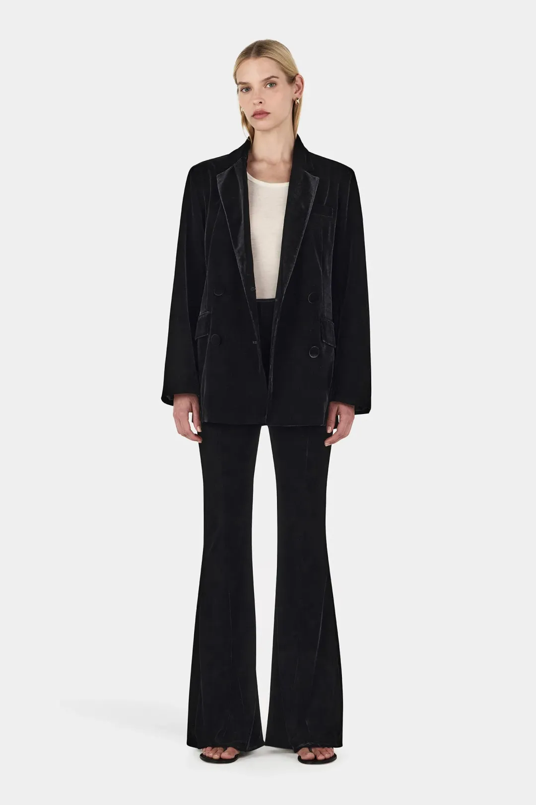 Hansen and Gretel Alistair Velvet Blazer Black Size 12/L for rent on The Volte - main image