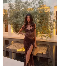 Natalie Rolt Aubrey Dress in Espresso Size AU6  for rent on The Volte - image 1