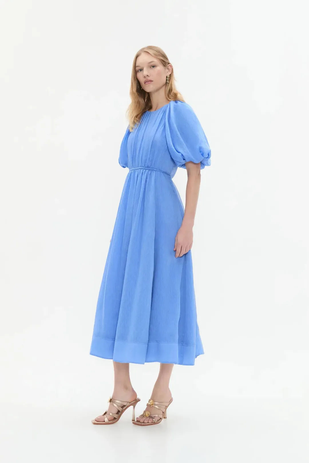 Aje Alma Midi Dress Blue Size 12 for rent on The Volte - main image