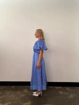 Aje Alma Midi Dress Blue Size 12 for rent on The Volte - image 3