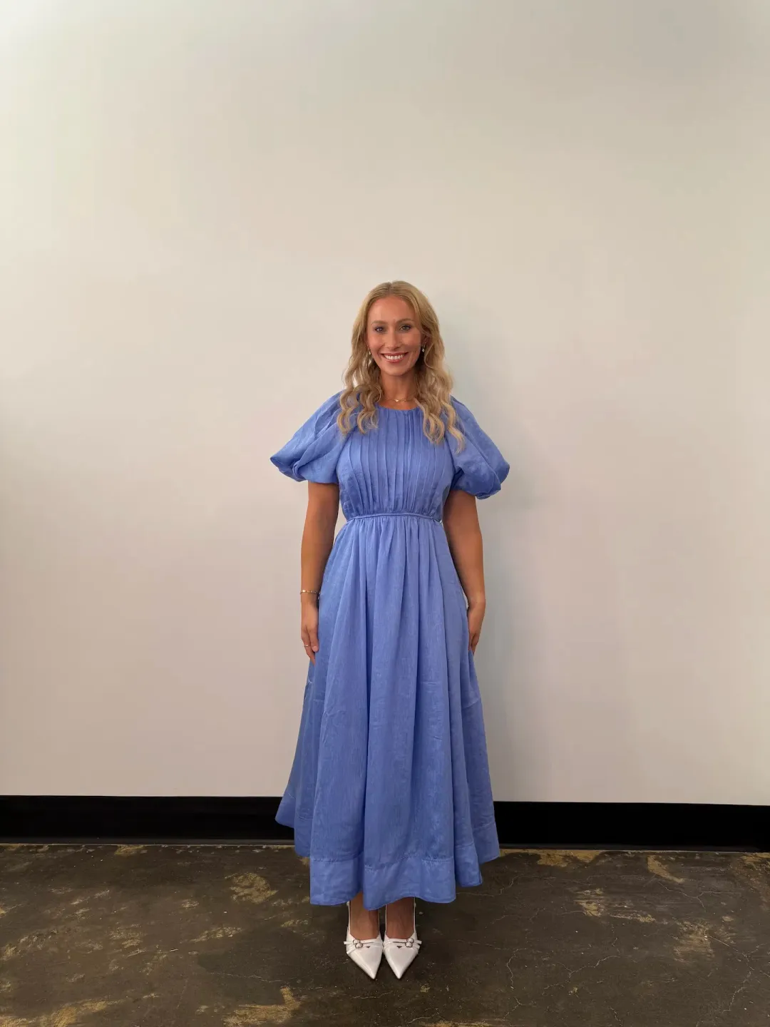 Aje Alma Midi Dress Blue Size 12 for rent on The Volte - main image