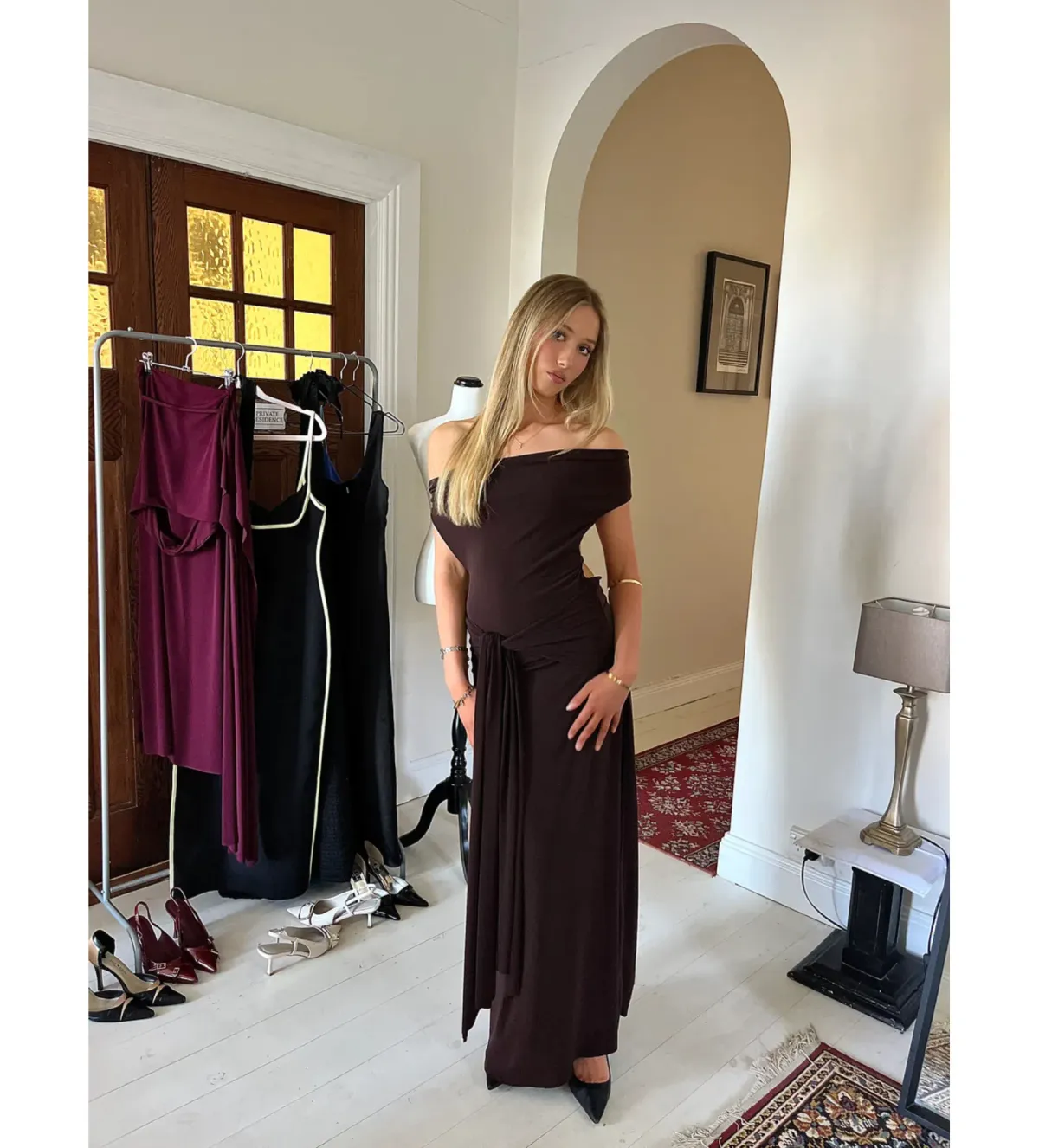 La Marie Nadia Maxi Dress Brown Size 8 for rent on The Volte - main image