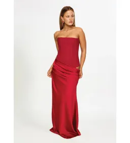 Hntr The Label Huxley Gown Maxi Dress In Wine Size AU 8  for rent on The Volte - image 2