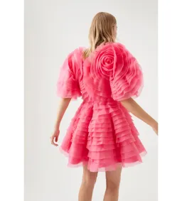 Aje Amour Ruffle Mini Dress Berry Pink Size 8 for rent on The Volte - image 4