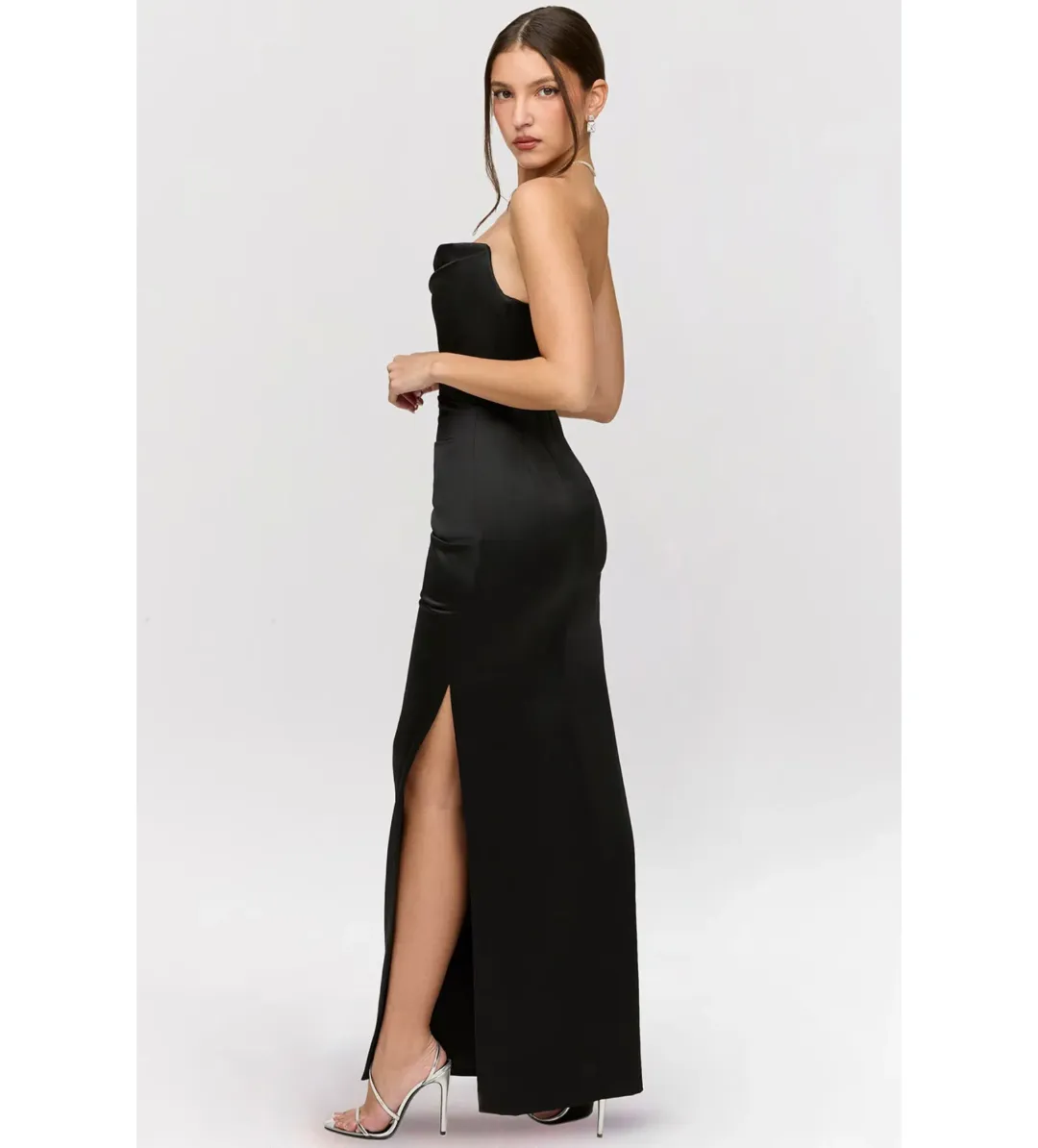 House of CB Adrienne Corset Maxi Dress in Black Size 8 for rent on The Volte - main image