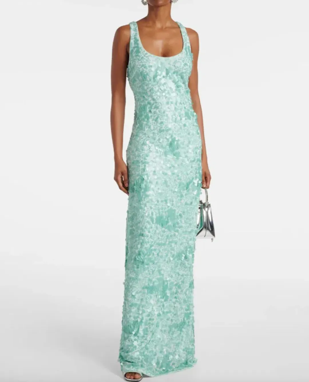 Simkhai Bex Sequined Maxi Dress in Green Size US 4 /AU 8 for rent on The Volte - main image