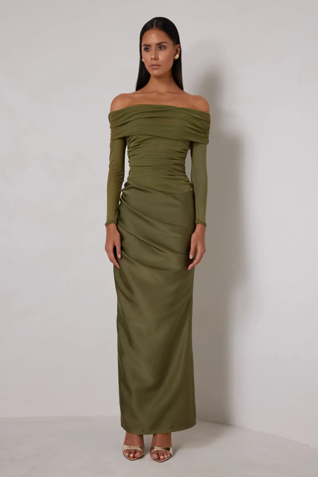 Elle Zeitoune Amy Olive Green Size 6  for rent on The Volte - main image