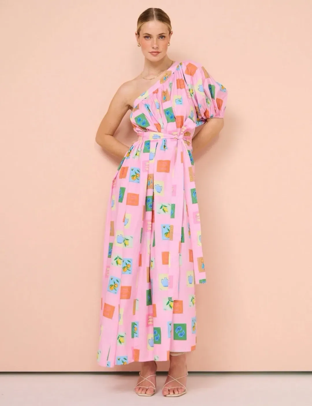 Palm Noosa Lotus Maxi Dress Pink Size 8  for rent on The Volte - main image