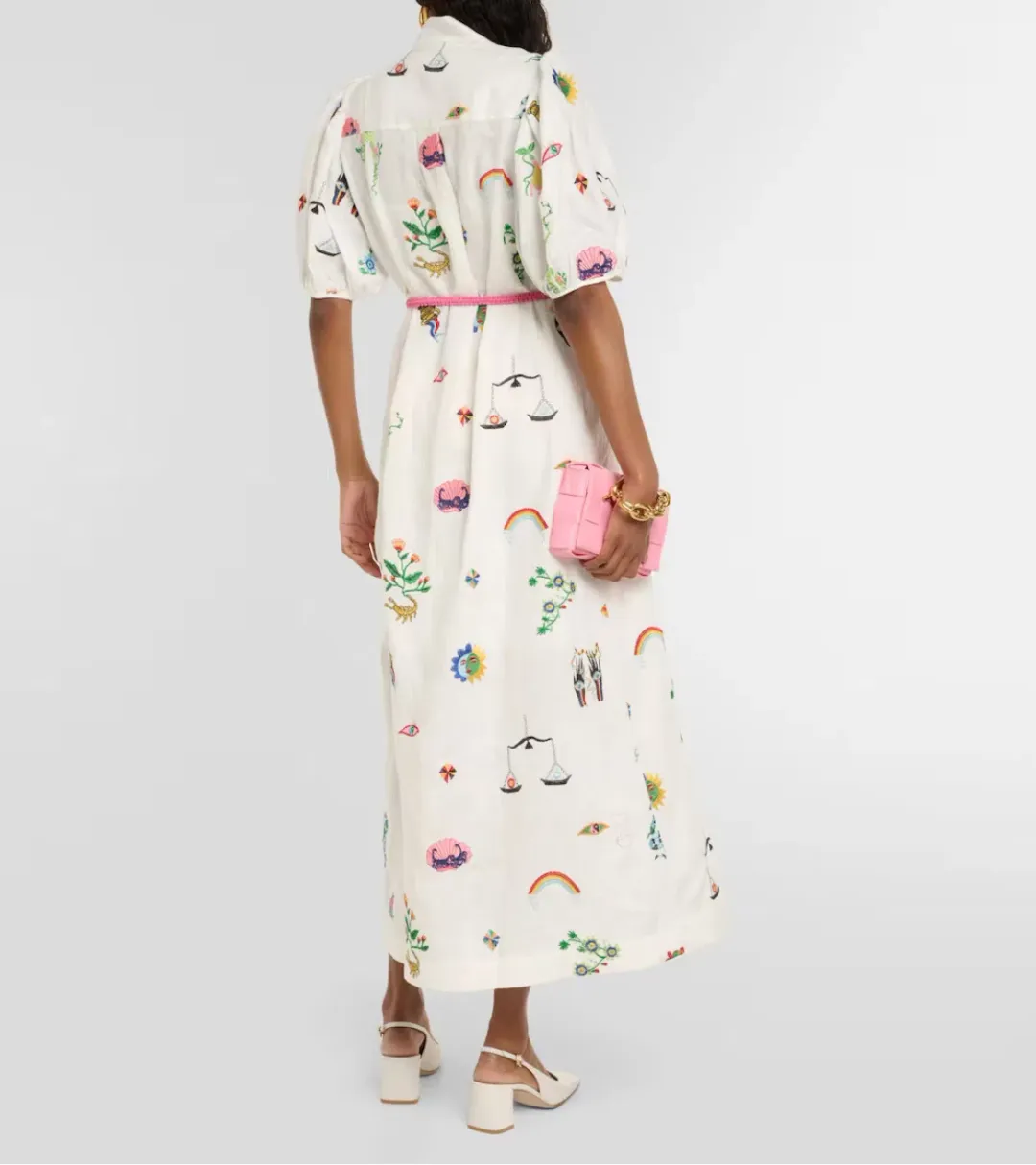 Alemais Atticus Embroidered Shirtdress White/Print Size 10 for rent on The Volte - main image