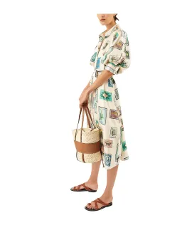 Oroton Stamp Print Dress Midi Size AU 10 for rent on The Volte - image 2