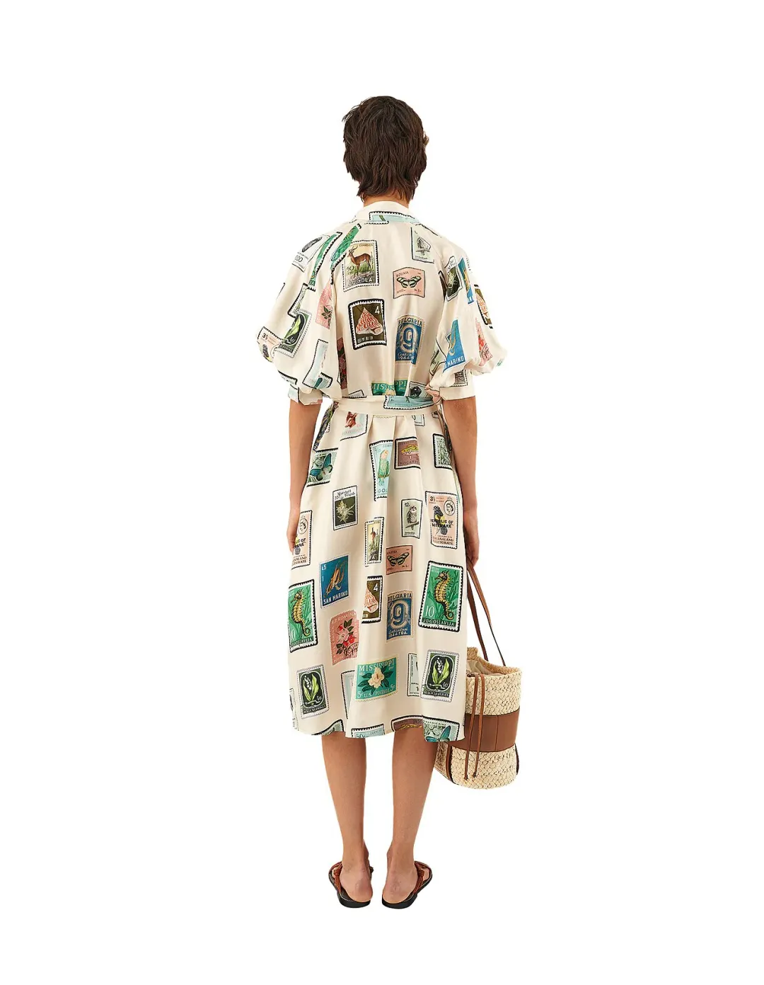 Oroton Stamp Print Dress Midi Size AU 10 for rent on The Volte - main image