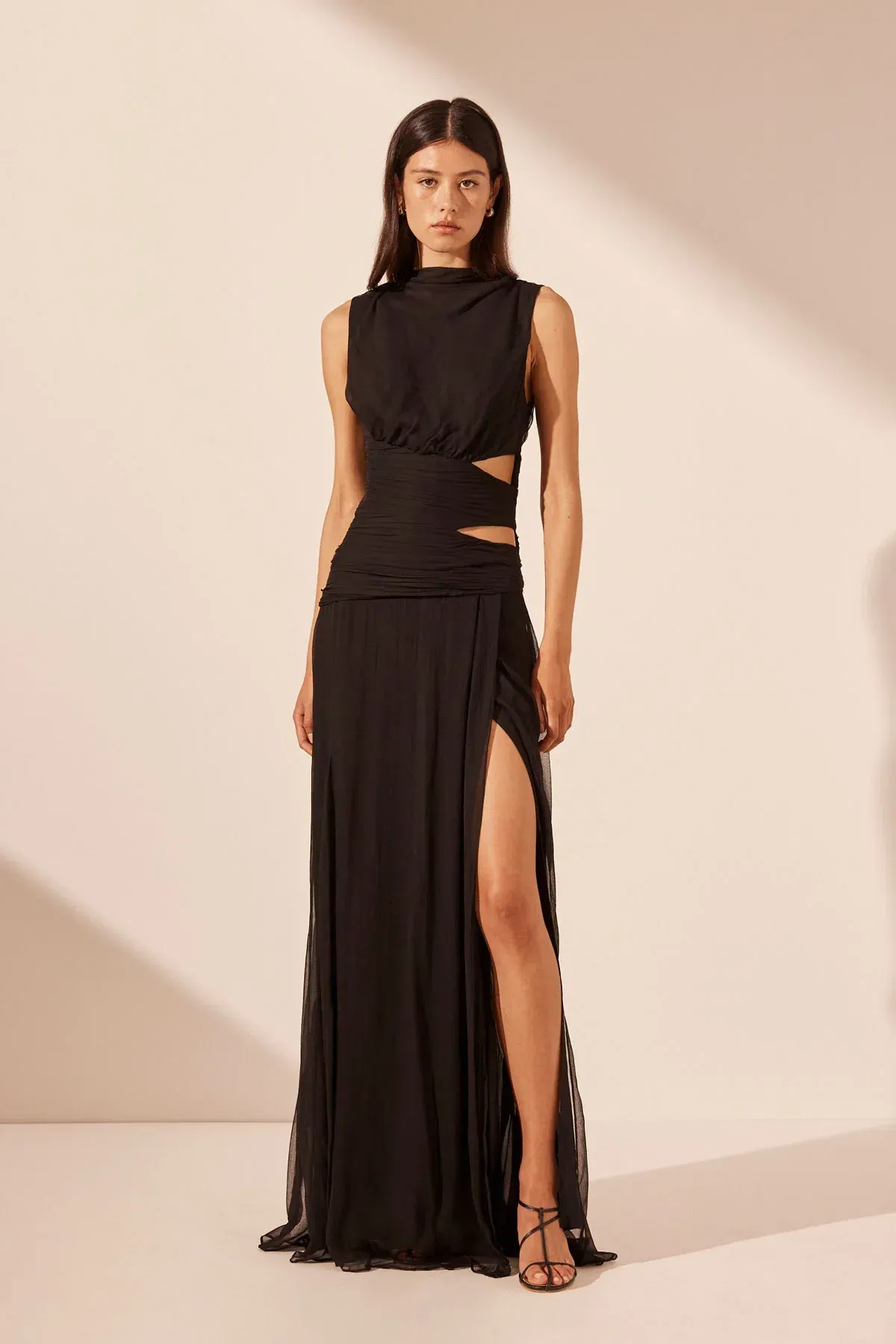 Shona Joy Claude Cut Out Dress black size 10  for rent on The Volte - main image