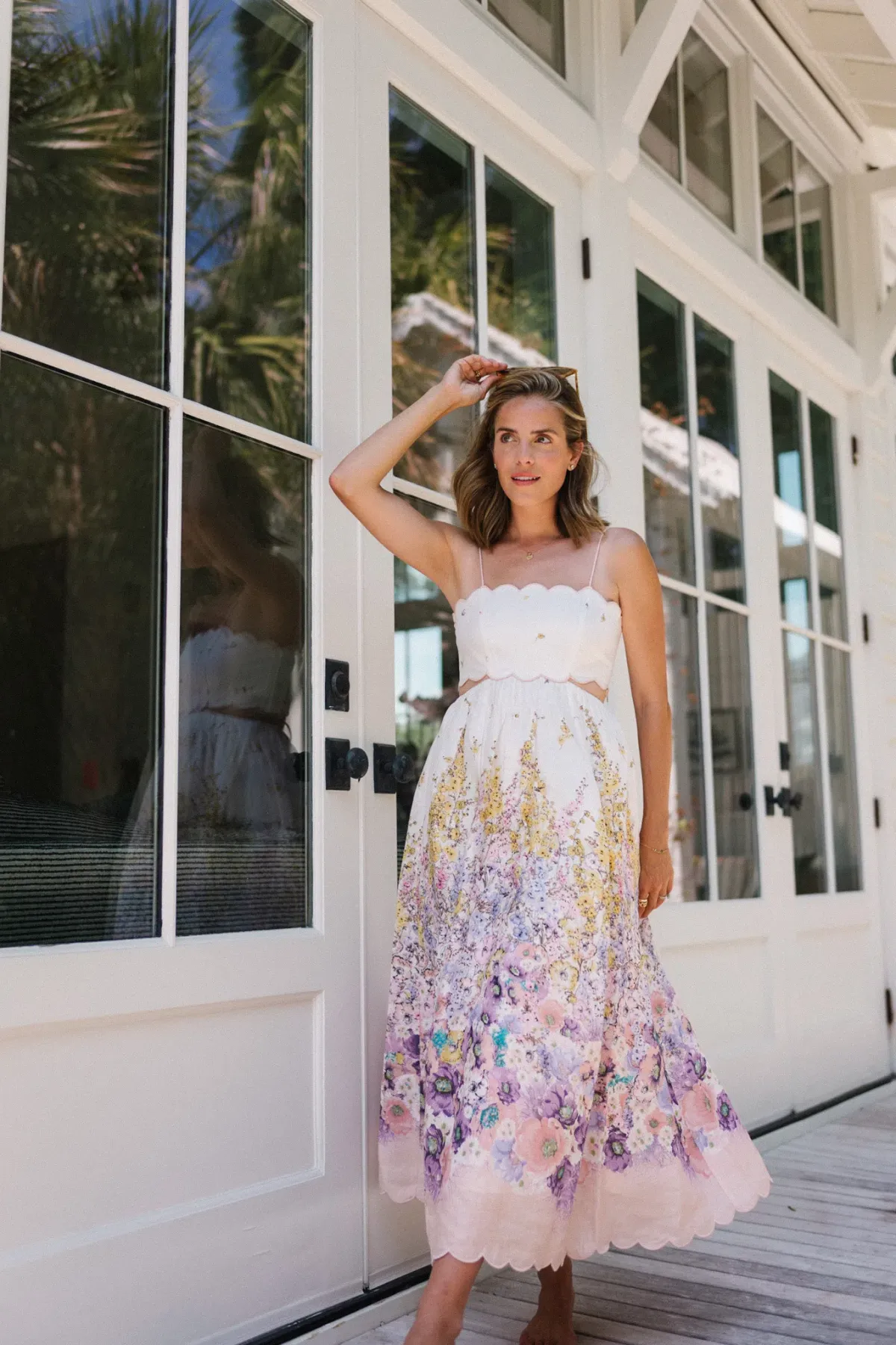 Zimmermann Jude Scallop Midi Dress Size AU 8 for rent on The Volte - main image