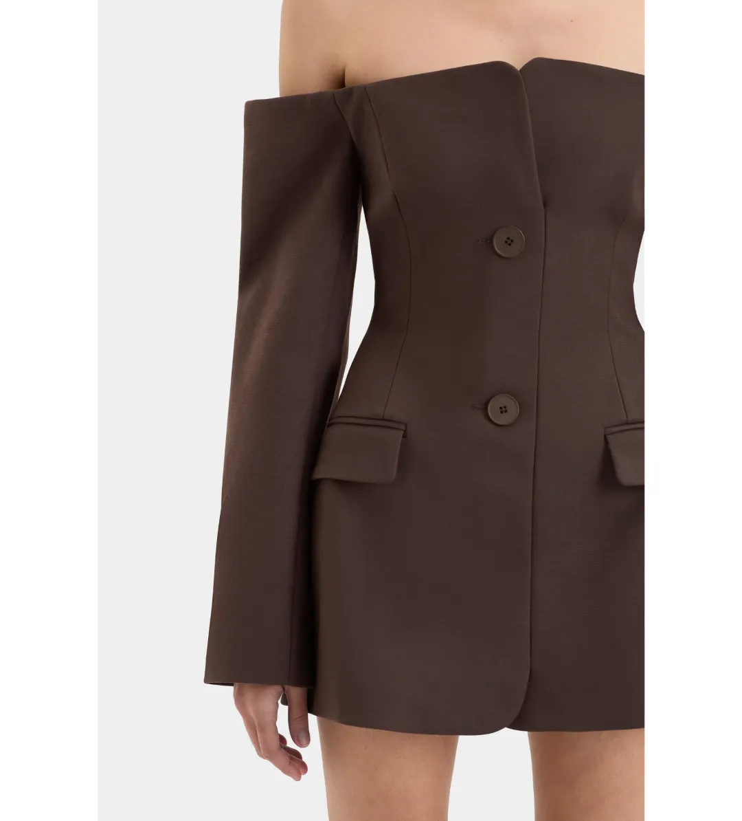 Sir the Label Sandrine Tailored Mini Dress Chocolate Size 1 AU 8 for rent on The Volte - main image