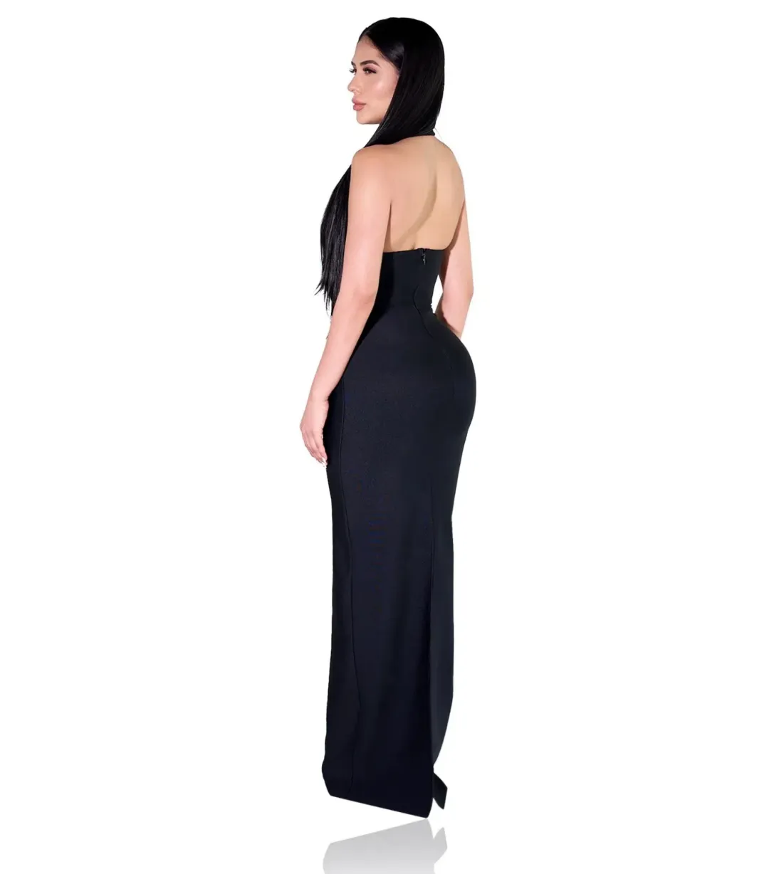 YG Collection Gianna Halter Maxi Gown Black Size AU 8 for rent on The Volte - main image