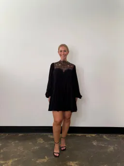 Shona Joy Emory Long Sleeve Mini Dress in Black Size 16 for rent on The Volte - image 2