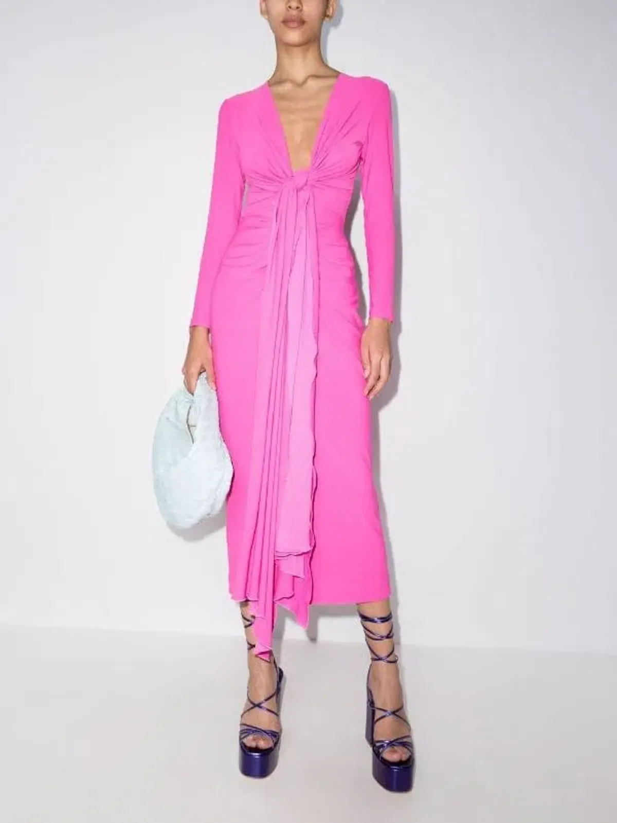 Solace London Lorena Midi Dress Pink Size 8 for rent on The Volte - main image